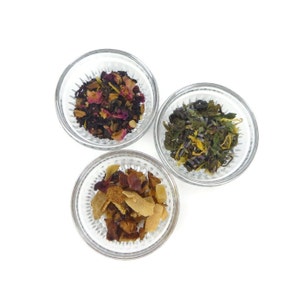 Choose 3  Samples of Tea- black tea - green tea - herbal tea