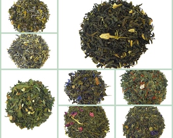 Green Tea and Oolong Tea Grab Bag - Green Tea Sample Pack - Oolong tea - loose leaf tea samples - loose leaf tea gift set