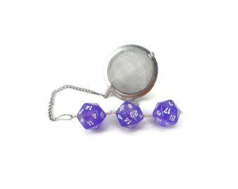 D20 Dice Tea Infuser: Gamer Gift, Borealis Purple
