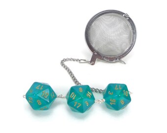 Gamer's Tea Infuser - tea infuser - tea accessory - Dice Infuser - d20 tea infuser - geeky gift - DM gift - borealis teal