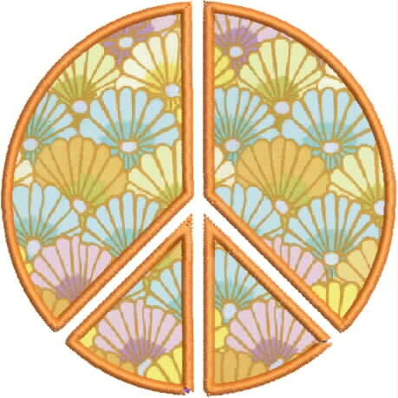 Peace sign applique machine embroidery design 4x4 and 5x7 hoop  etsy Peace sign applique machine embroidery design 4x4 and 5x7 hoop  etsy