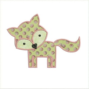 Cute Woodland Little Fox Applique Machine Embroidery Design 5x7 and 6x10 Hoop Bernina Viking Pfaff Babylock Janome and More