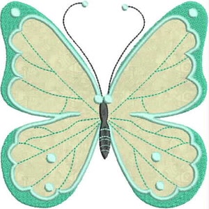 Beautiful Butterfly Applique Machine Embroidery Design 6x10 Hoop Bernina Viking Pfaff Babylock Janome and More