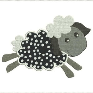 Kleine Lamm Schafe Applikation Maschine Stickerei Design 4 x 4 & 5 x 7 Reifen