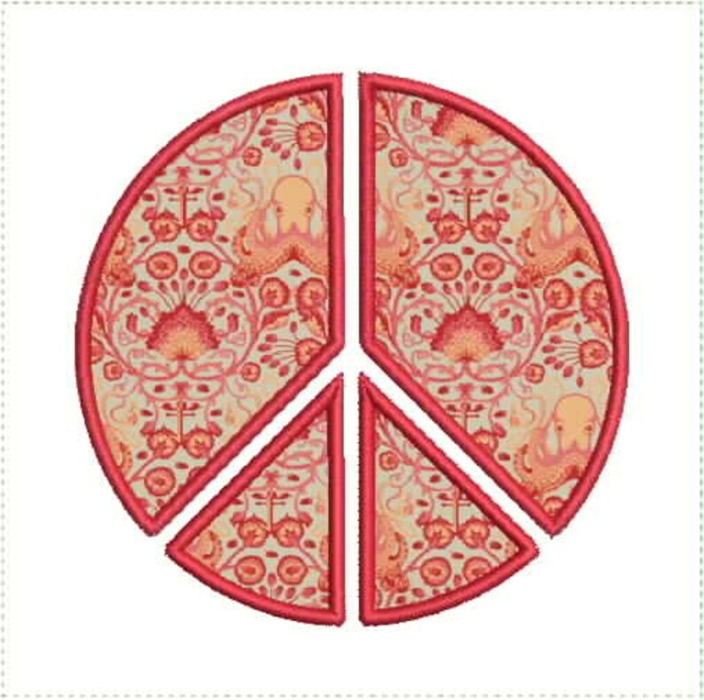 Peace sign applique machine embroidery design 4x4 and 5x7 hoop  etsy Peace sign applique machine embroidery design 4x4 and 5x7 hoop  etsy