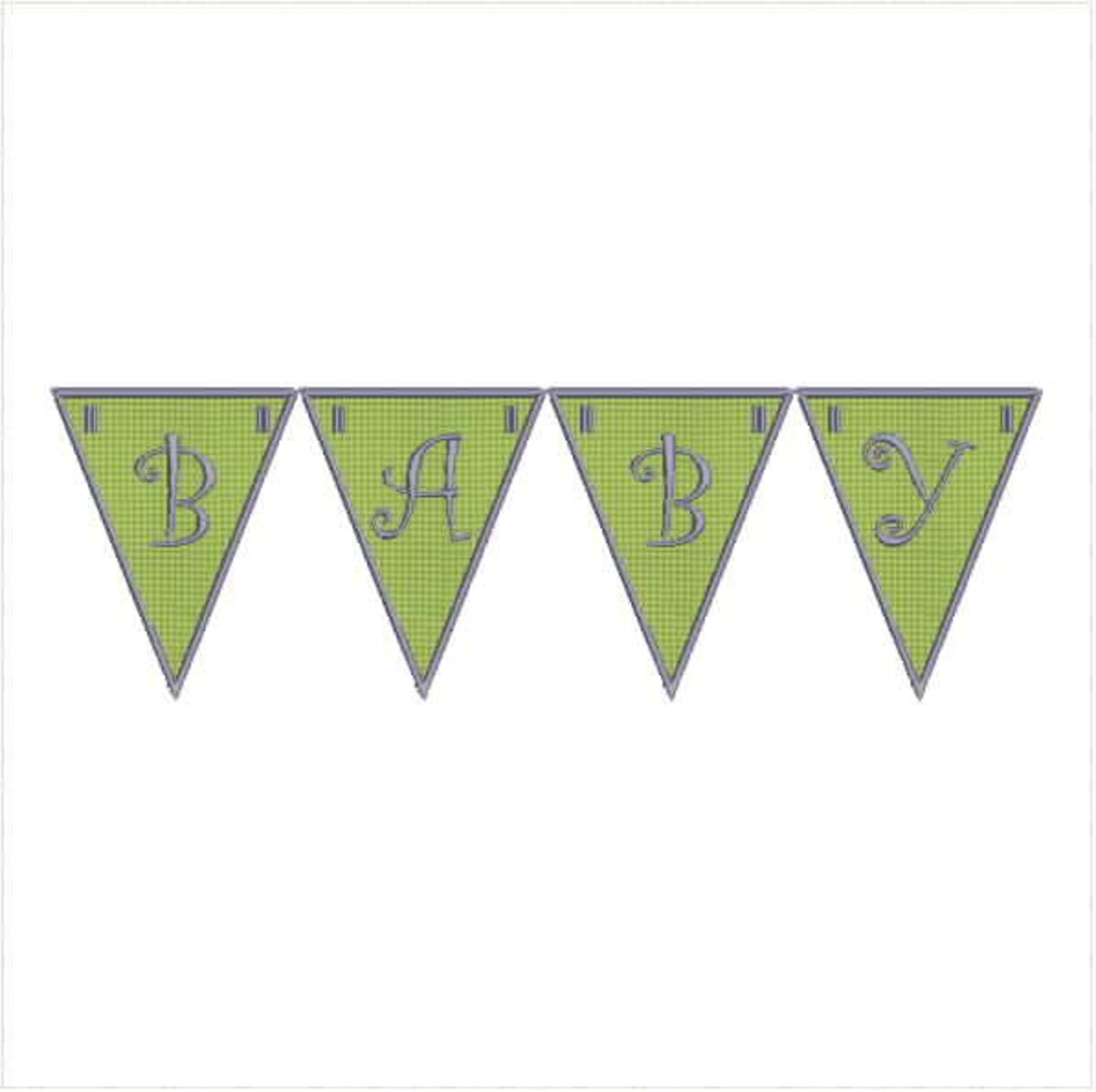 Baby Banner Pennant in the Hoop ITH Applique Machine Embroidery Design