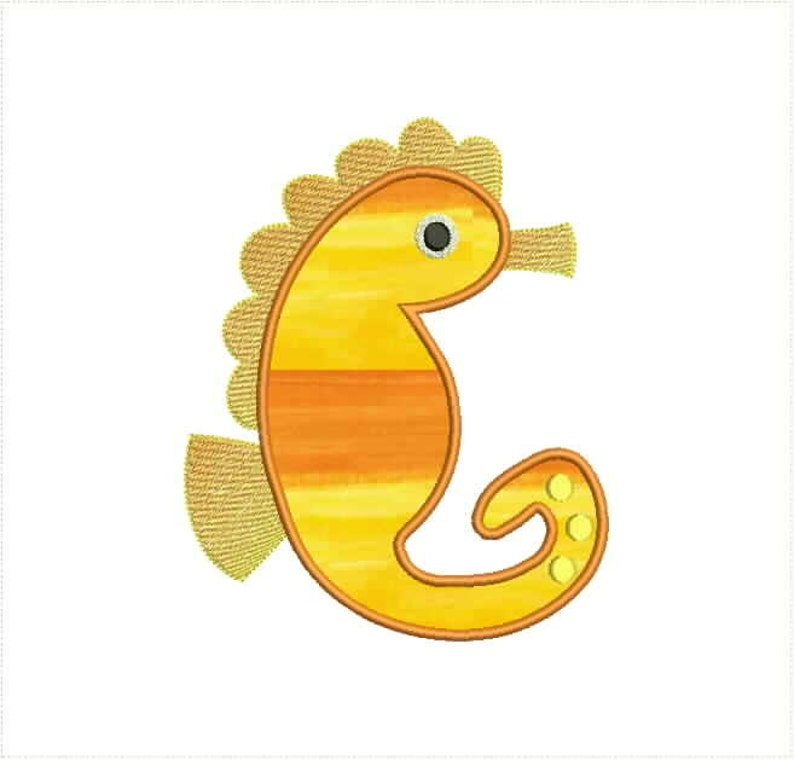 Cute seahorse applique machine embroidery design blended  etsy Cute seahorse applique machine embroidery design blended  etsy