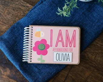 Personalized Affirmation Book for Kids - Unique Gift, Handcrafted in the USA | I AM Affirmations for Kids | Anxiety Relief for Children