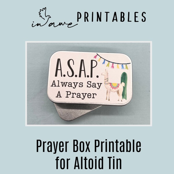 prayer box printable | altoid tin diy | kids craft | Sunday school craft | Glory Be prayer printable | vacation Bible school craft 2024