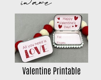 San Valentín en el aula / Altoid Valentine DIY / San Valentín imprimible / San Valentín lindo / San Valentín Estudiante San Valentín / San Valentín escolar