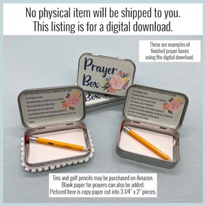 Prayer Box Printable Altoid Tin Diy Tin Craft Kids Craft Sunday School ...