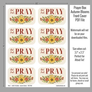 Pray Label Printable DIY Prayer Box Printables: Ladies Church Craft Activity (PDF Download ...