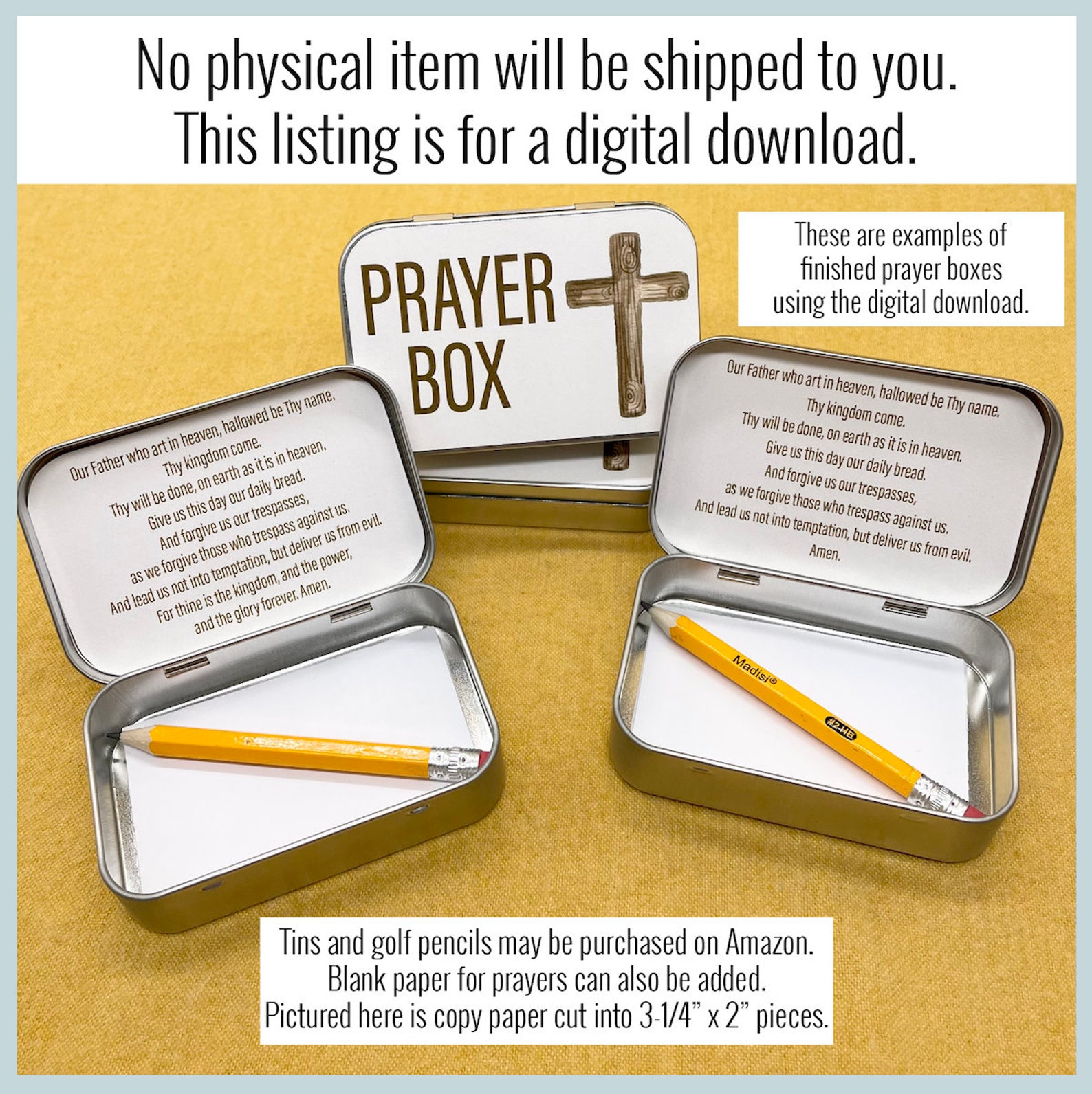 Prayer Box Printable Altoid Tin Diy Tin Craft Kids Craft Etsy