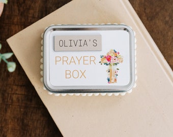 Personalized Prayer Box - First Communion Gift for Girls and Boys