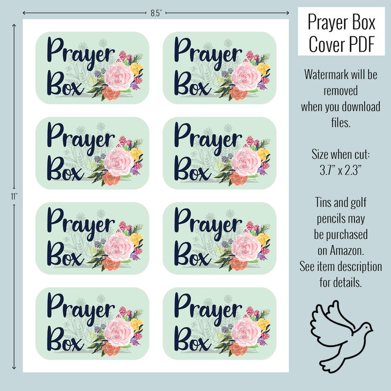Prayer Box Printable Altoid Tin Diy Tin Craft Kids Craft - Etsy