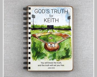 Baseball Book of Truth – Confirmation Gifts for Boys, First Communion Gift Boy, Personalized Christian Book, Spiral Bible Verse Gift