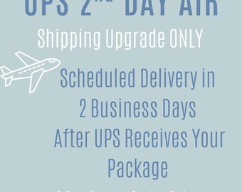 Opción de envío urgente UPS 2nd Day Air para pedidos de productos hechos a mano de inAWE