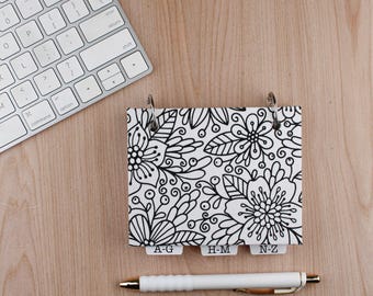 Refillable PASSWORD BOOK with Tabs | Handmade Password Keeper | Internet Log Organizer | Linen, Floral or Leopard Cover Options