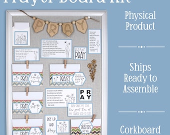 DIY Christian Prayer Board Kit: Scripture Cards, Envelopes & PRAY Banner