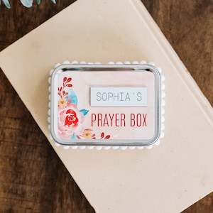 Personalized PRAYER BOX for Girls - Handmade First Communion Gift - 1st Holy Communion Keepsake - Encourage Faith, Prayer and Trust in God