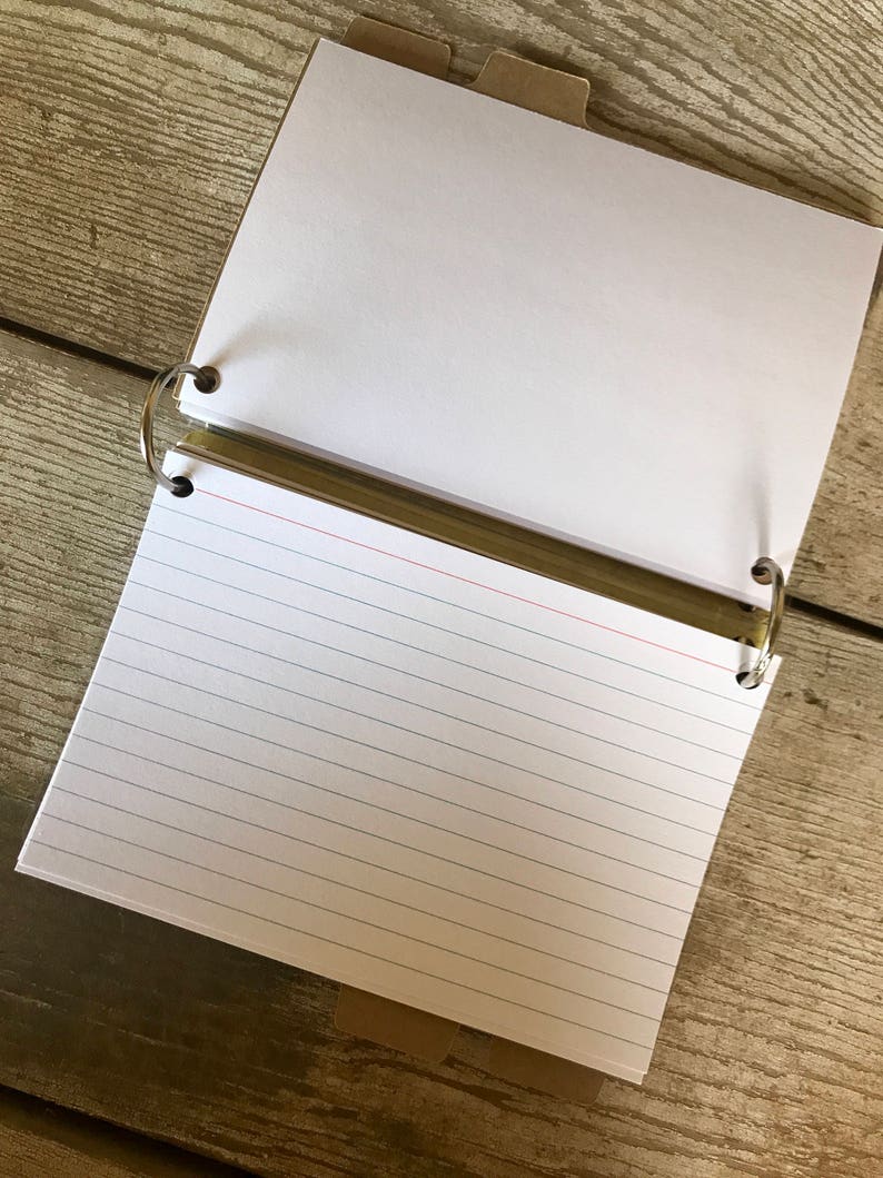 Index card binder index card holder flash cards recipe Etsy