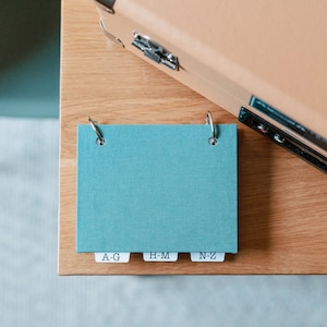 PASSWORD BOOK - Handcrafted Linen-Covered Password Book Organizer with Alpha Tabs and Refillable Pages