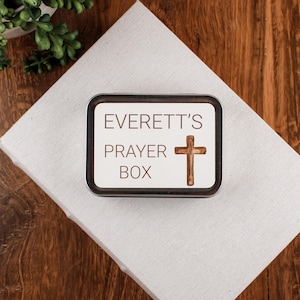 Personalized PRAYER BOX for Boys - Handmade First Communion Gift - Encourage Faith, Prayer and Trust in God