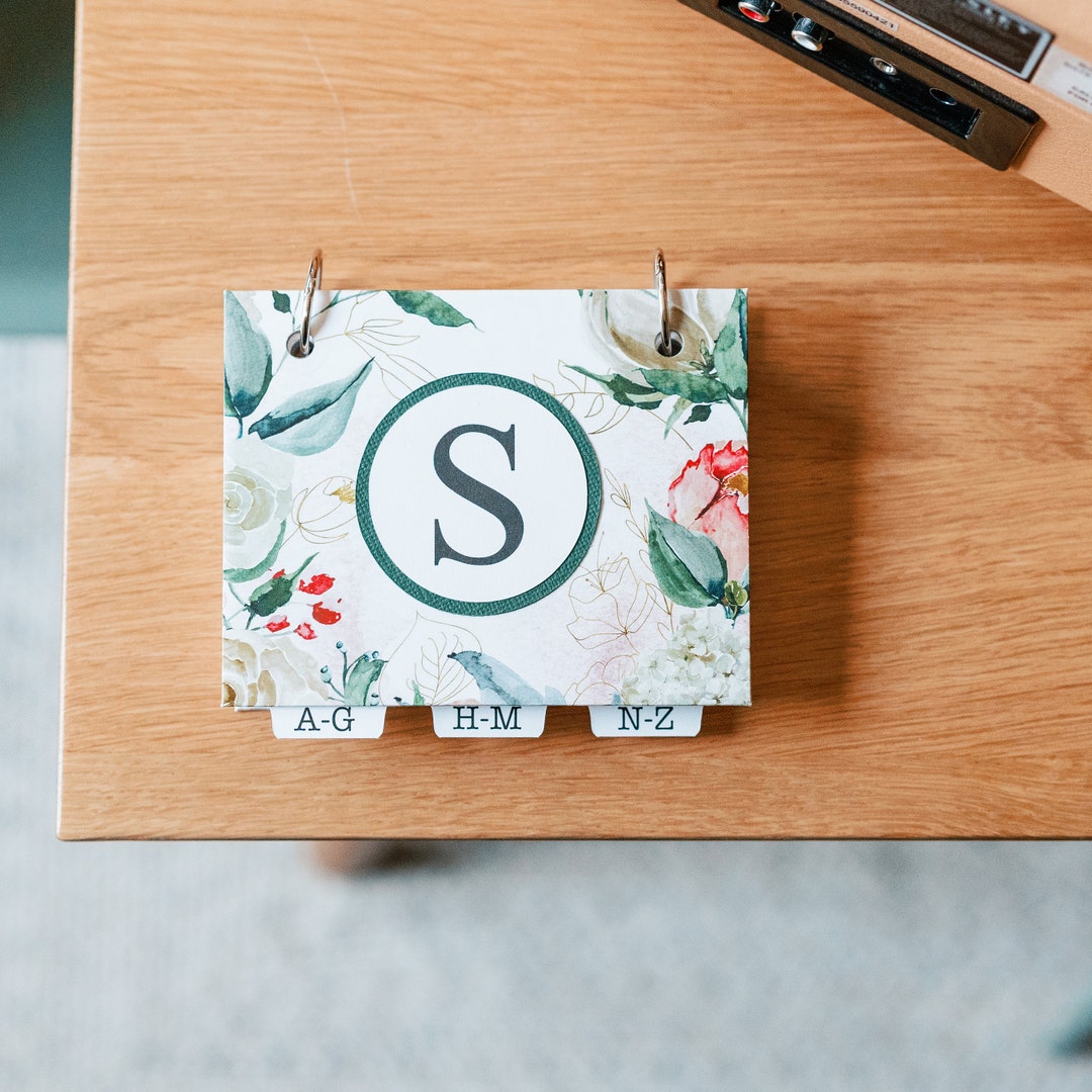 Customizable Handcrafted Wedding ADDRESS BOOK Ring Binder Style