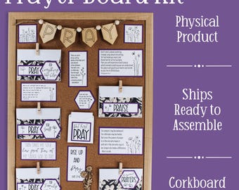 DIY Christian Prayer Board Kit: Scripture Cards, PRAY Banner