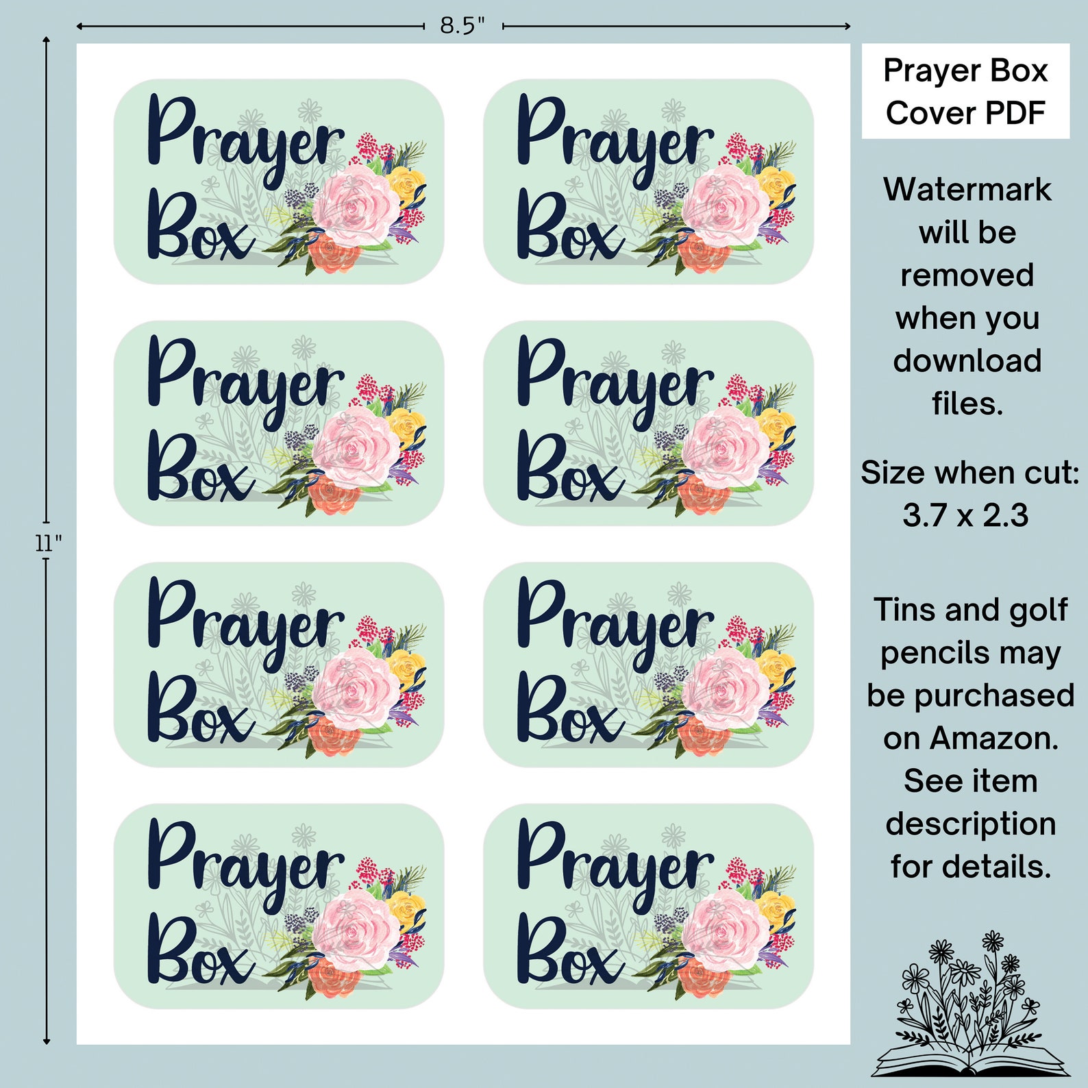 Prayer Box Printable Altoid Tin Diy Tin Craft Kids Craft Etsy