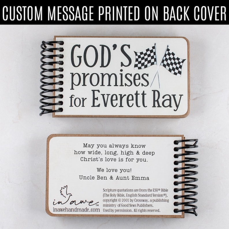 Personalized Baptism Gift Book: God's Promises and Bible Verses with Printed Custom Message image 7