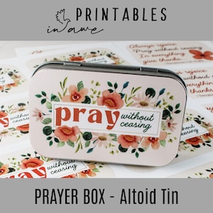 Kit d'artisanat imprimable de boîte de prière DIY - Motif floral, priez sans cesse, parfait pour le ministère des femmes et les cadeaux d'étude de la Bible