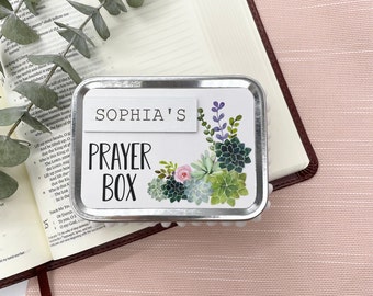 PRAYER BOX Tin - Gift for Christian Friends | Gifts for Bible Study Group | Bulk Christian Gifts | jw pioneer Gifts | jw baptism gift