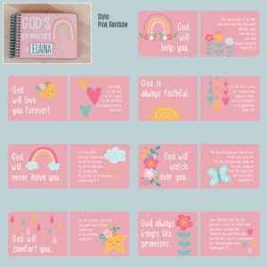 Personalized God's Promises Children's Book Custom Valentines Day Gift for Babies, Toddlers & Kids Age 0-8 Pink Rainbow