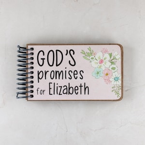 Personalized First Birthday Gift for a Girl - God&#39;s Promise Book Child&#39;s Name and Bible Verses - 1st Birthday Gift Girl - 3x5 message