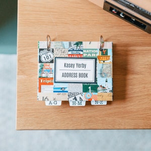 Handcrafted Personalized Address and Phone Book - Made in USA - With Page Refills + Alphabetical Tabs