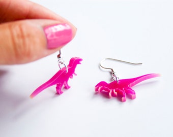 T-Rex dinosaur dangle earrings