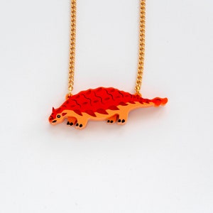 MINI Ankylosaurus necklace, Dinosaur necklace in a range of rainbow colours