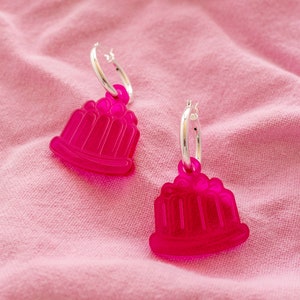 Jelly earrings, Jello hoop in bright acrylic