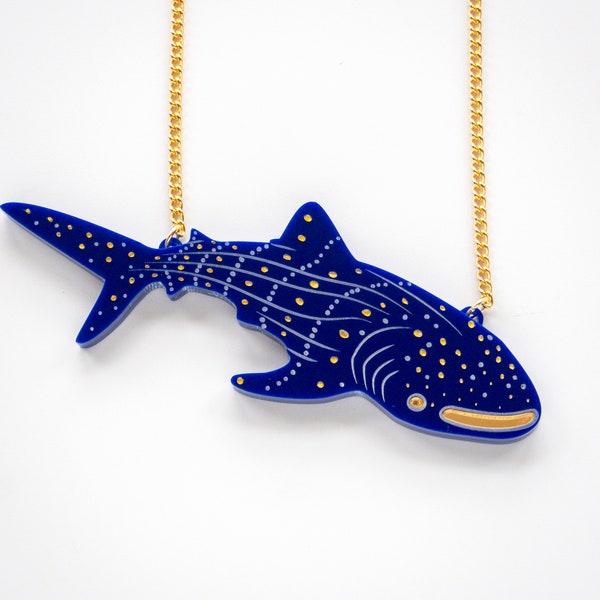 Collier bleu requin baleine