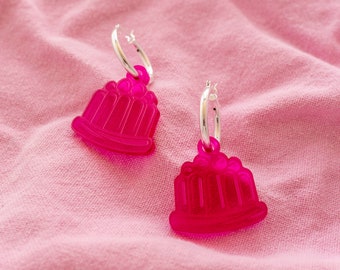 Jelly earrings, Jello hoop in bright acrylic