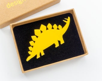 Stegosaurus dinosaur brooch