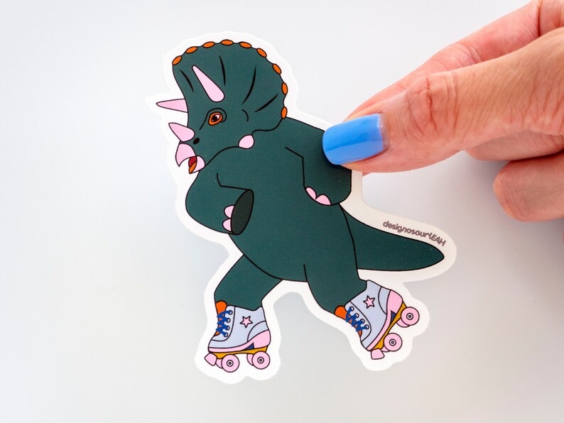Dinosaur vinyl stickers set of 6 Etsy