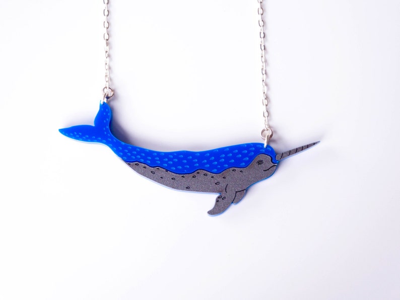 Narwhal narwhale whale necklace image 1