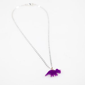 Triceratops dinosaur tiny charm necklace