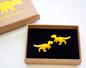 Velociraptor acrylic dinosaur stud earrings