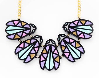 Bug [beetle] statement necklace. RTS.