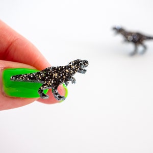 Glitter t-rex dinosaur stud earrings image 5