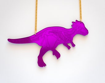 Pachycephalosaurus dinosaur skeleton necklace