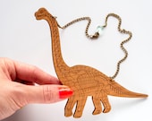 Brachiosaurus dinosaur skeleton necklace